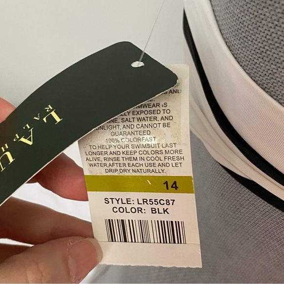 Lauren by Ralph Lauren Women's Kaylee Stripe Ring Front Halter Bikini Top 14 - Picture 3 of 4